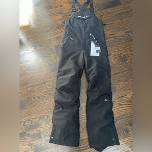 O'Neill Black kids Snow Bibs. Size 10-12 large. New w tags